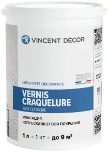 Vincent Decor Vernis Craquelure Classique лак водно-дисперсионный имитация потрескавшегося камня (1 л)