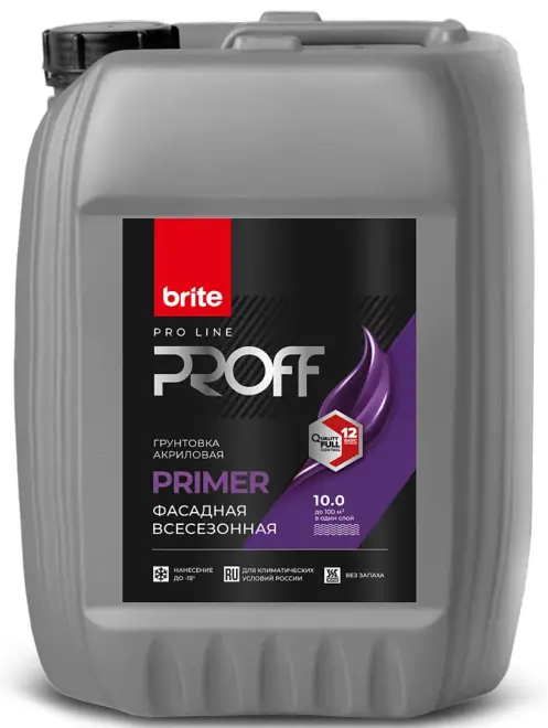 Brite Professional акриловая грунтовка фасадная всесезонная (10 л)