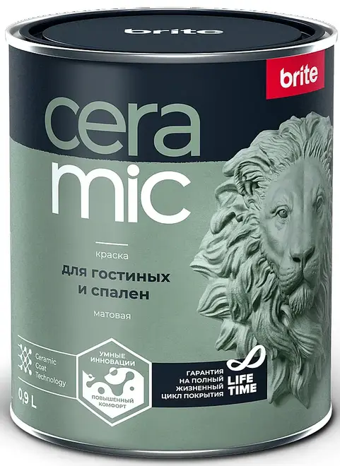 Brite Ceramic краска для гостиных и спален (900 мл) белая