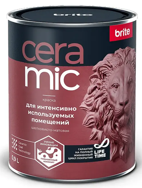 Brite Ceramic краска для интенсивно используемых помещений (900 мл) белая