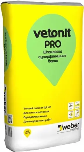 Вебер Ветонит Pro шпаклевка суперфинишная (25 кг)