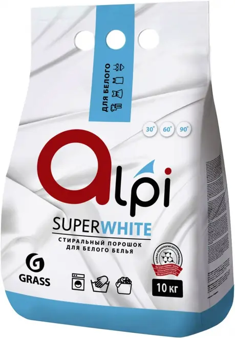 Grass Alpi Super White стиральный порошок для белого белья (10 кг)