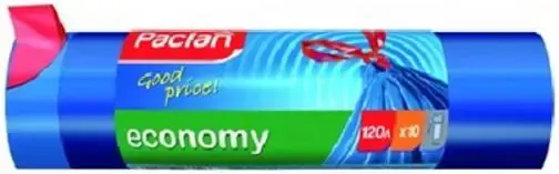Paclan Economy пакеты для мусора с надежными завязками (10 пакетов) 120 л