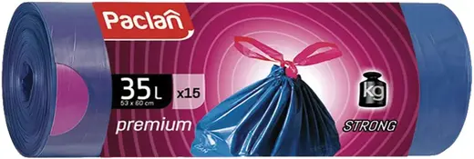 Paclan Premium мешки для мусора (15 пакетов) 35 л