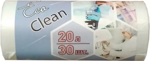 Концепция Быта Ecoclean мешки для мусора (30 пакетов) 20 л белые