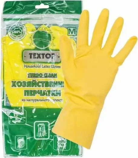 Textop Turbo Clean перчатки хозяйственные из натурального латекса (М)