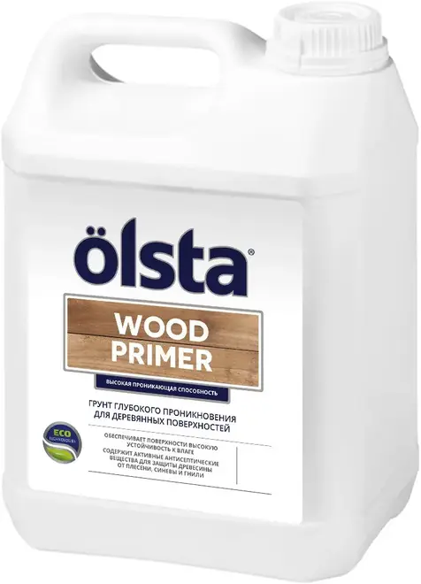 Olsta Wood Primer грунт для деревянных поверхностей (5 л база А) белый
