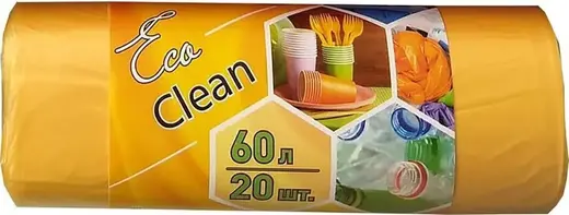 Концепция Быта Ecoclean мешки для мусора (20 пакетов) 60 л желтые