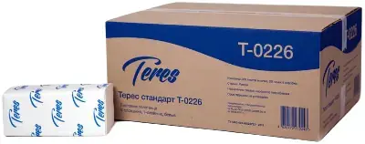Терес Стандарт Т-0226 полотенца бумажные листовые V-сложения (20 пачек * 200 полотенец)
