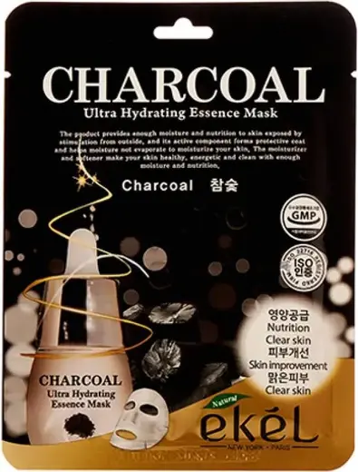 Ekel Charcoal Ultra Hydrating Essence Mask балансирующая тканевая маска для лица (1 тканевая маска)