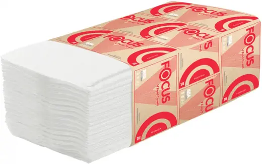 Focus Premium полотенца бумажные листовые V-сложения (200 полотенец в пачке)