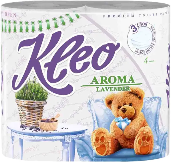 Мягкий Знак Kleo Aroma Лаванда бумага туалетная (4 рулона в упаковке)