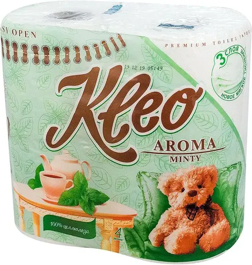 Мягкий Знак Kleo Aroma Мята бумага туалетная (4 рулона в упаковке)