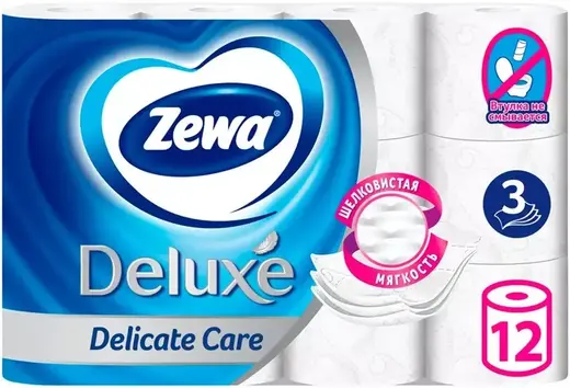 Zewa Deluxe Delicate Care бумага туалетная (12 рулонов в упаковке)
