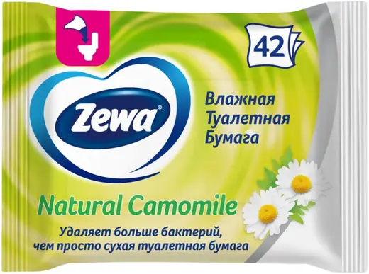 Zewa Ромашка бумага туалетная влажная (42 листа в пачке)