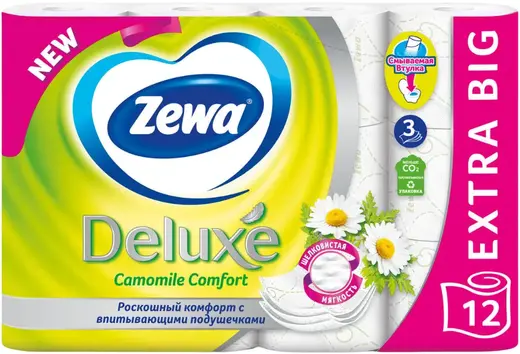 Zewa Deluxe Camomile Comfort бумага туалетная (12 рулонов в упаковке)
