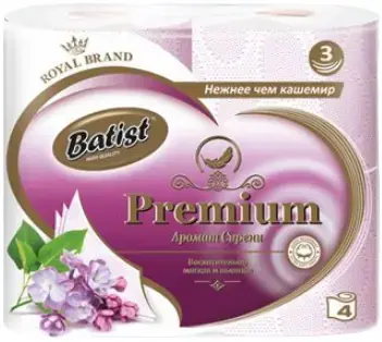 Belux Batist Premium Аромат Сирени бумага туалетная (4 рулона в упаковке)