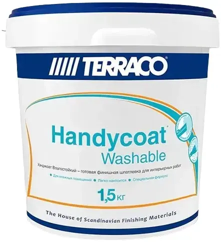Terraco Handycoat Washable шпатлевка тонкослойная для финишного выравнивания (1.5 кг)