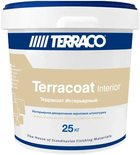 Terraco Terracoat Standard Interior штукатурка интерьерная декоративная акриловая (25 кг) бесцветная