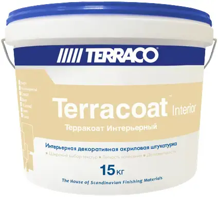 Terraco Terracoat XL Interior штукатурка интерьерная декоративная акриловая (15 кг) белая (1.5 мм)