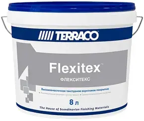 Terraco Flexitex текстурное суперэластичное покрытие на акриловой основе (8 кг) бесцветное (база Clear)