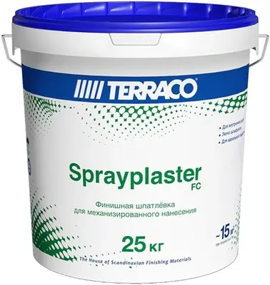 Terraco Sprayplaster FC шпатлевка финишная для механизированного нанесения (25 кг ведро)