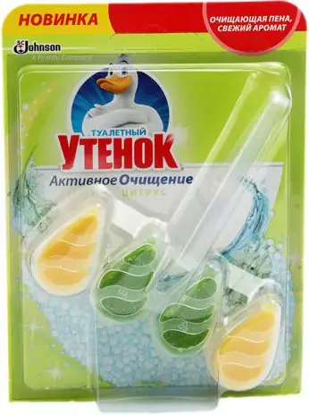 Туалетный Утенок Цитрус блок твердый подвесной для унитаза (77.2 г)