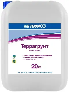 Terraco Террагрунт Антиплесень грунтовка антигрибковая проникающая пигментированная (20 кг) белая