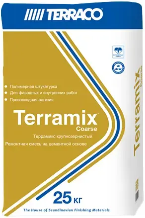 Terraco Terramix Coarse смесь ремонтная штукатурная цементная тонкослойная (25 кг)