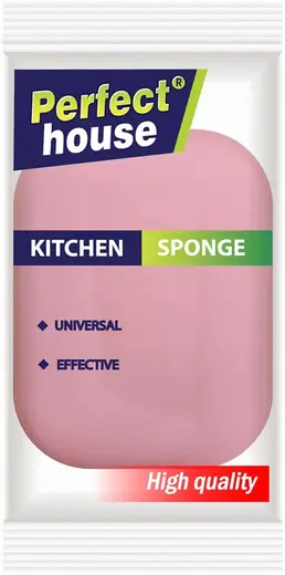 Perfect House Kitchen Sponge губка для посуды овальная (1 губка) розовая
