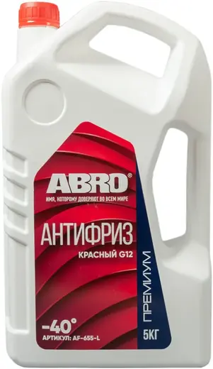 Abro Премиум G12 -40°C антифриз красный (5 кг)