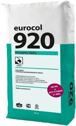 Forbo Eurocol 920 Europlan Alphy гипсовая самовыравнивающаяся смесь (25 кг)