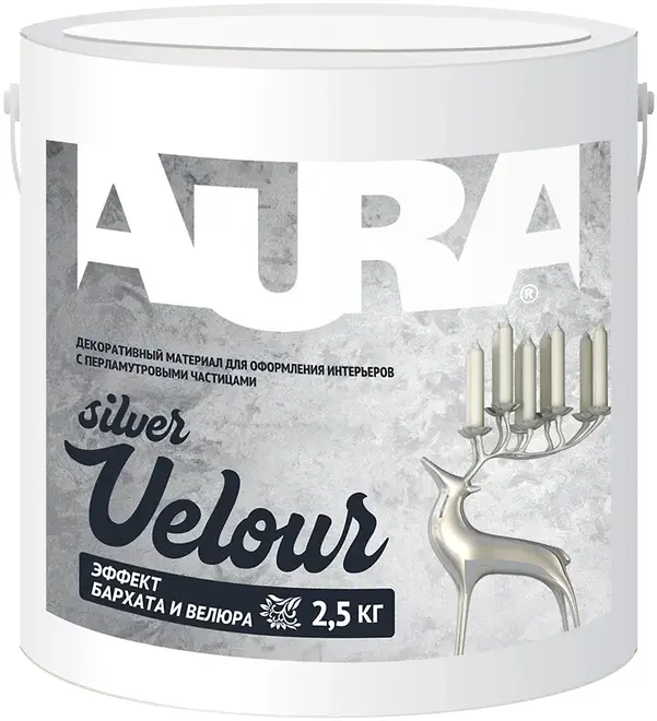 Aura Decor Velour Silver декоративный материал для оформления интерьеров (2.5 кг)