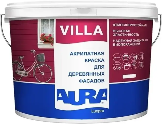 Aura Luxpro Villa краска для деревянных фасадов акрилатная (2.5 л) бесцветная