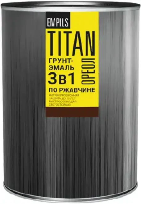 Ореол Titan грунт-эмаль 3 в 1 по ржавчине (2.7 кг) желтая RAL 1021 гладкая