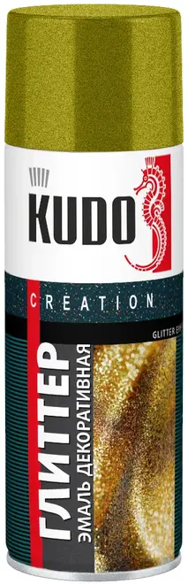 Kudo Creation Glitter Effect эмаль декоративная глиттер (520 мл) золото металлик