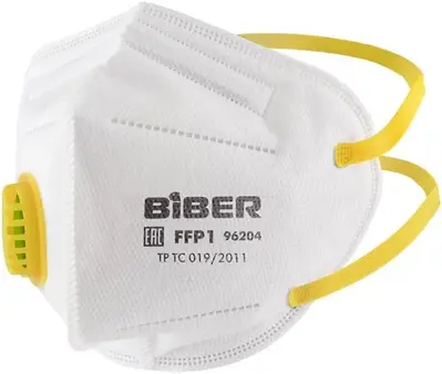 Бибер полумаска фильтрующая с воздушным клапаном FFP1