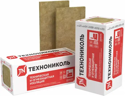 Технониколь Техно Т жесткая плита из каменной ваты №40 (0.6*1.2 м/100 мм) ФА (армированная фольга) 6 плит 40 кг/м3