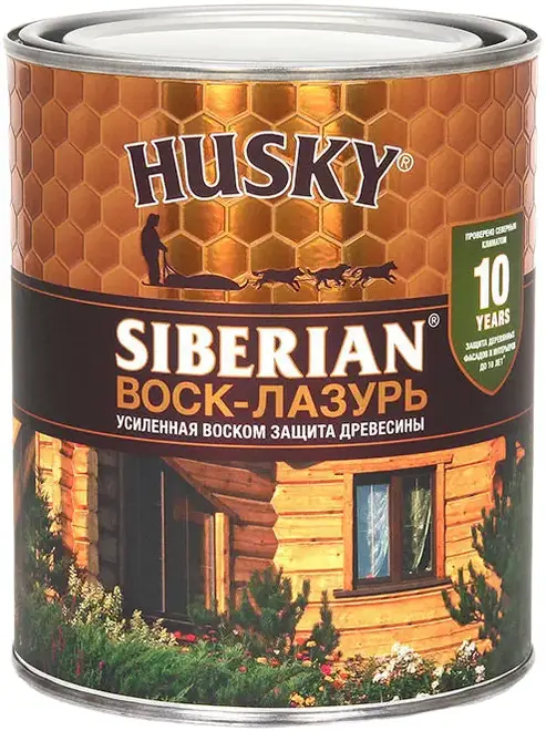 Хаски Siberian воск-лазурь (900 мл) калужница