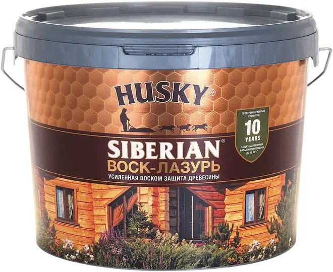 Хаски Siberian воск-лазурь (9 л) кедр