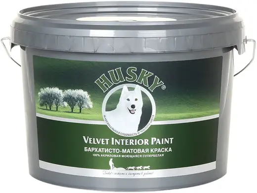 Хаски Velvet Interior Paint краска акриловая моющаяся бархатисто-матовая (2.5 л) белая