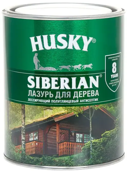 Хаски Siberian лазурь для дерева (2.7 л) орегон полуглянцевая