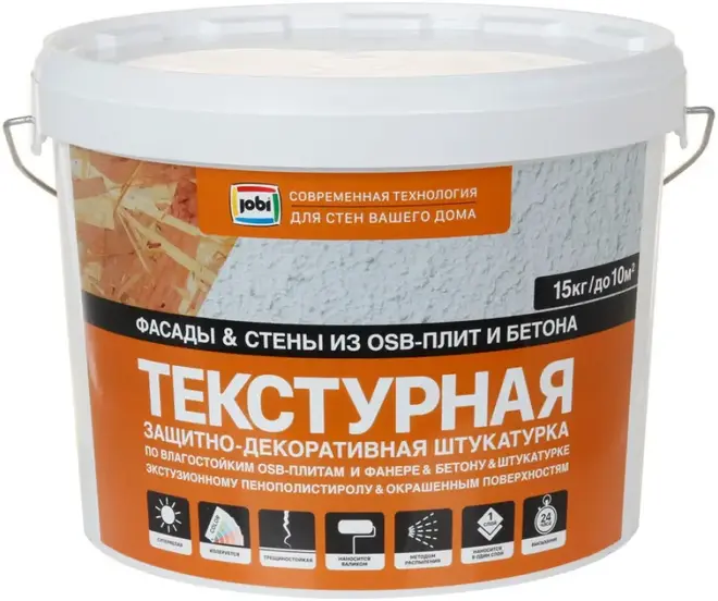 Jobi Текстурная защитно-декоративная штукатурка для OSB-плит (15 кг)