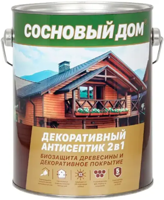 Сосновый Дом декоративный антисептик 2 в 1 (2.7 л ) орегон