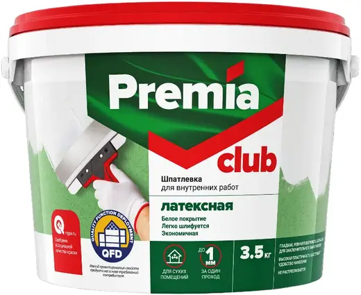 Ярославские Краски Premia Club шпатлевка латексная для внутренних работ (3.5 кг)