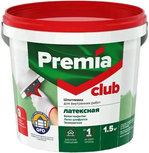 Ярославские Краски Premia Club шпатлевка латексная для внутренних работ (1.5 кг)