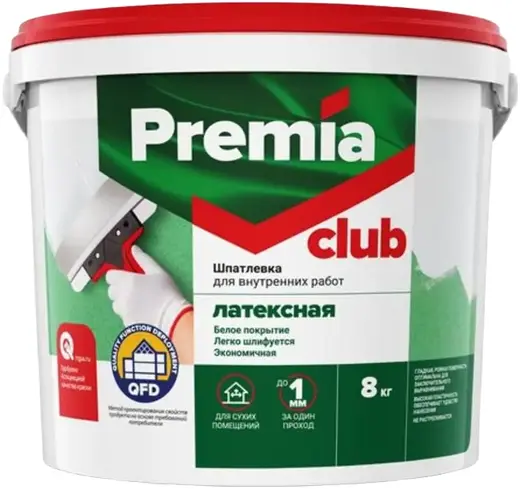 Ярославские Краски Premia Club шпатлевка латексная для внутренних работ (8 кг)