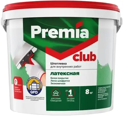 Ярославские Краски Premia Club шпатлевка латексная для внутренних работ (8 кг)