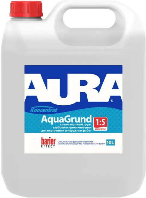 Aura Aquagrund 1:5 грунт-влагоизолятор (10 л) голубой