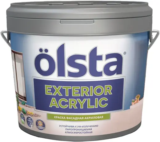 Olsta Exterior Acrylic краска фасадная акриловая (2.7 л) оттенок горного хрусталя база А №23А Kristall 01